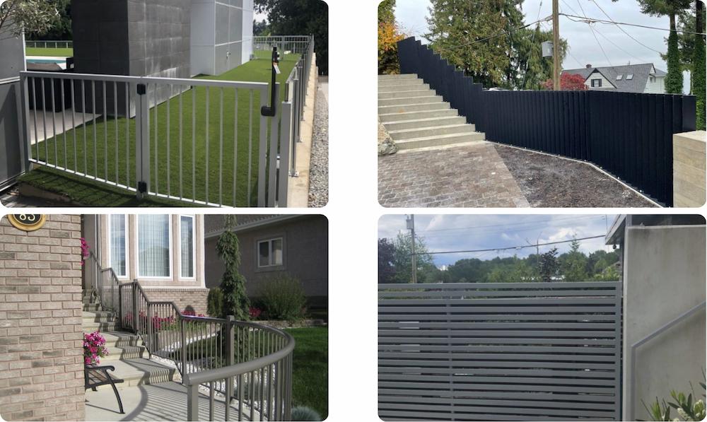 types of aluminum railing